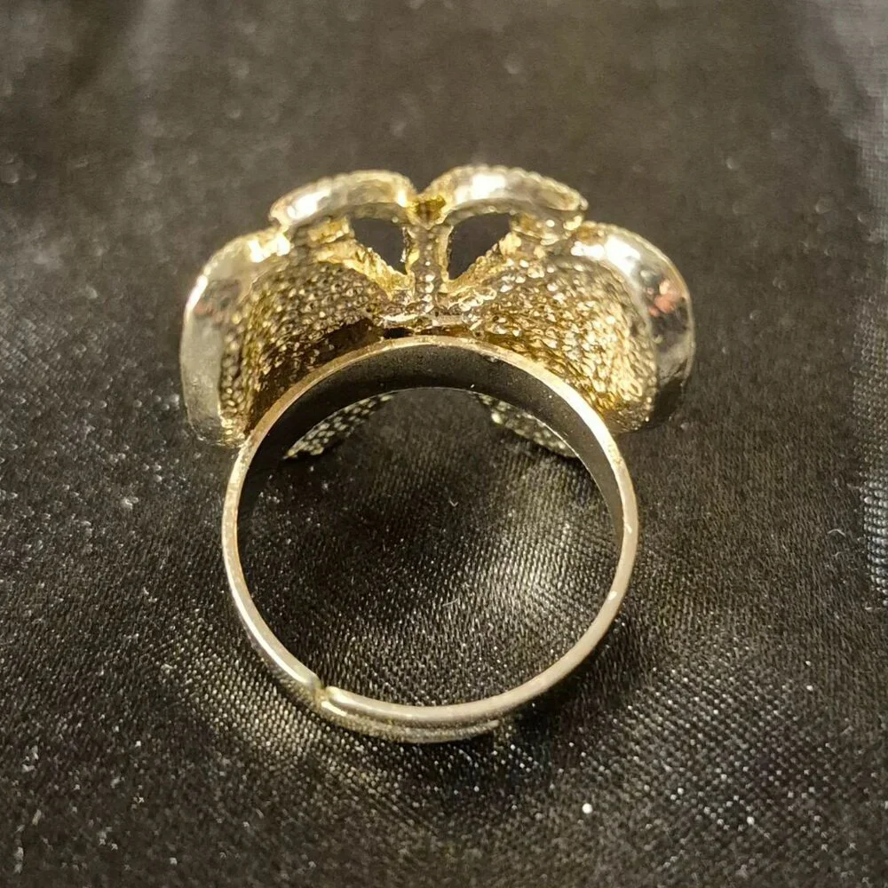 Fairy Gather Rings ππ§ββοΈ Clear Rhinestones Butterfly Gold Tone Adjustable Ring - Picture 11 of 11